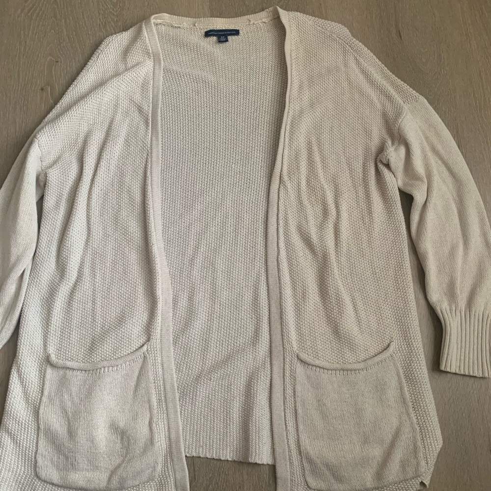 knitted open cardigan